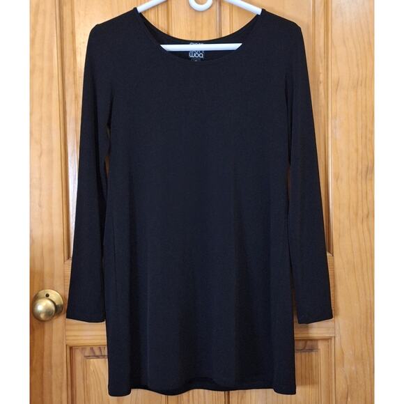 Clara Sun Woo Shirt Women's XS Black Minimalist Basic Boho Lagenlook Chic Tunic - Picture 1 of 6